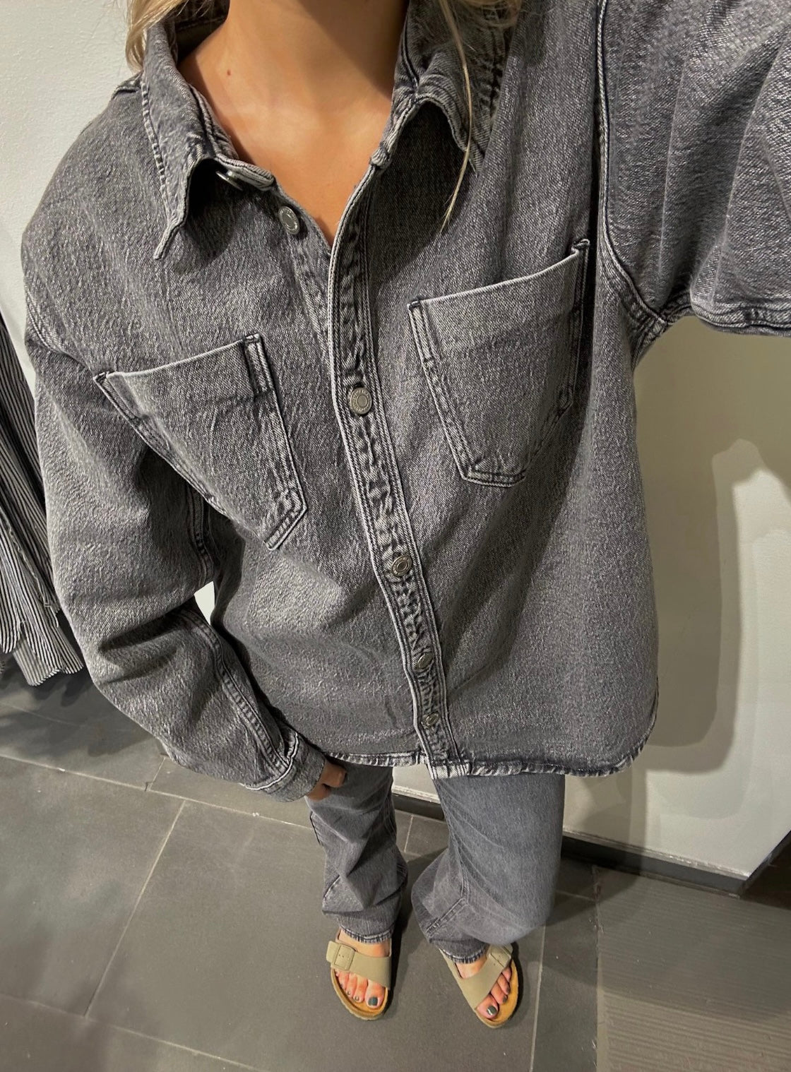 VMTESSIE Denim Shirt - Medium Grey Denim